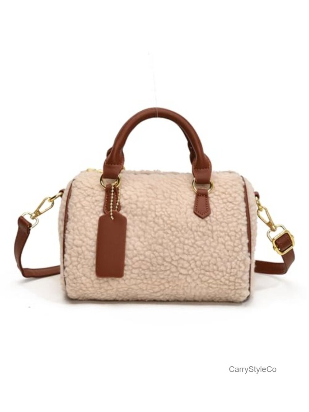 Fuzzy Lambswool Furry Tote Bag Faux Fur Purse Top-Handle Fluffy Crossbody